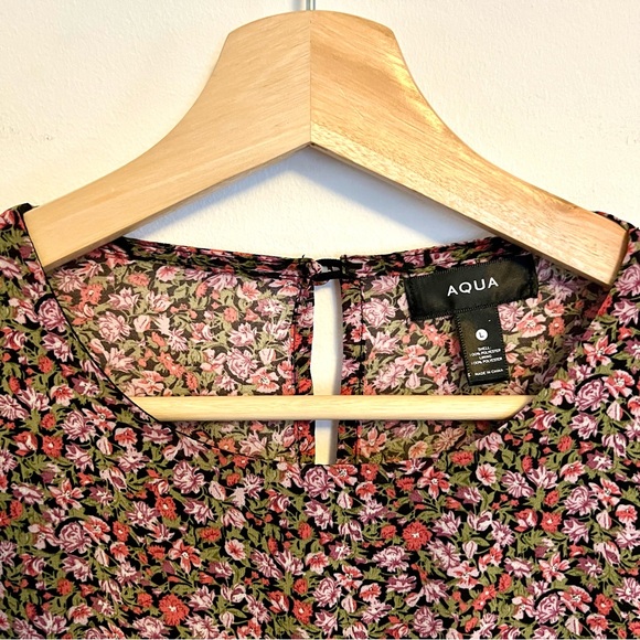 AQUA Bloomingdale’s Exclusive Gemma Floral Smocked Dress Large - Picture 3 of 4